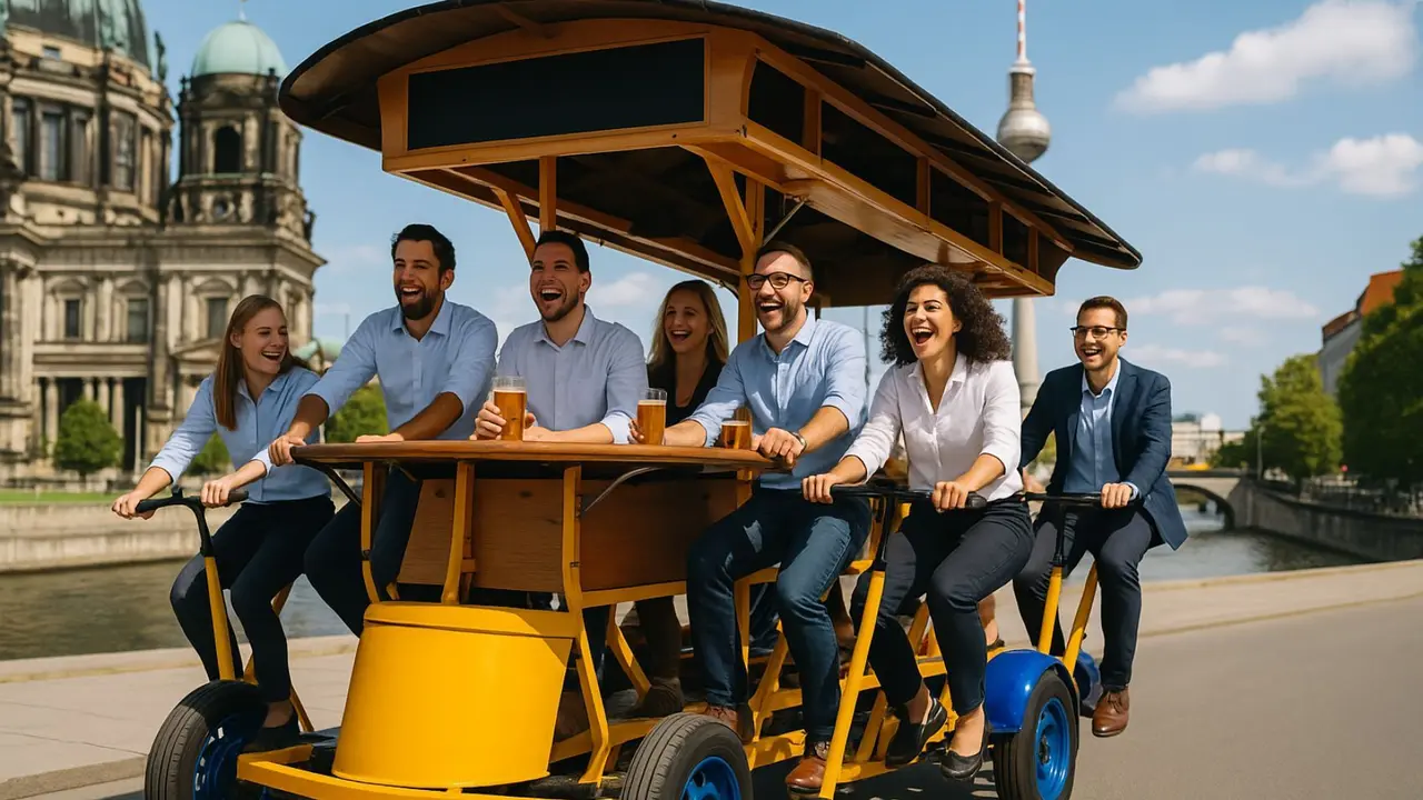 Beer bike in Berlin. / Mundiario.