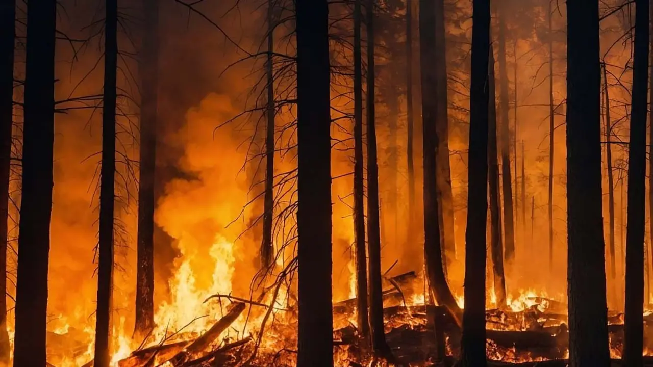 Un incendio forestal.