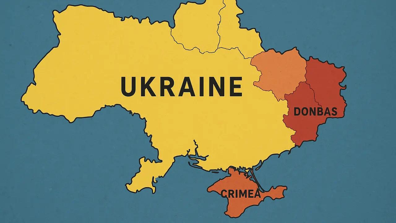 Mapa de Ucrania, con Crimea y el Donb&aacute;s. / Mundiario.