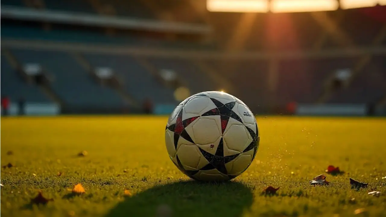 Un bal&oacute;n de f&uacute;tbol en un estadio. / Cedida.