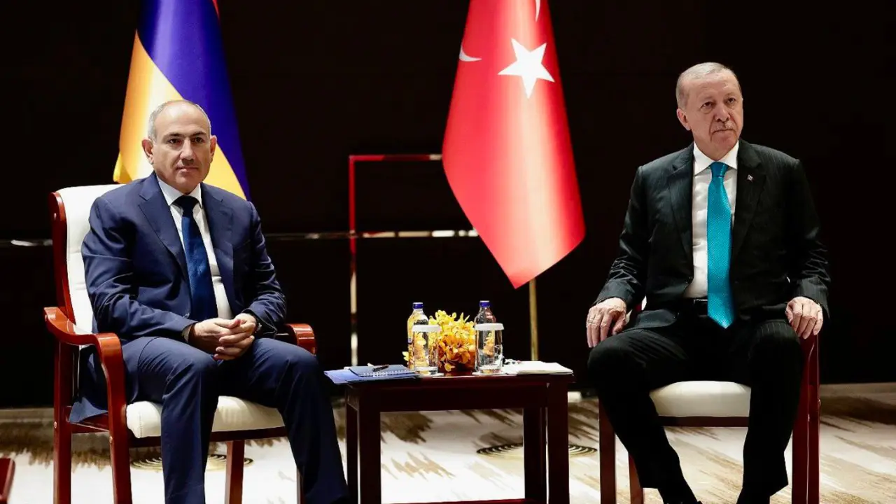 Nikol Pashinyan, primer ministro de Armenia y Recep Tayyip Erdogan, presidente de Turqu&iacute;a. / @NikolPashinyan