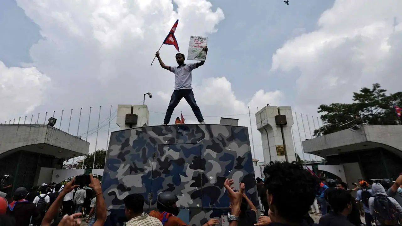 Protestas en Nepal. / @AJEnglish en X