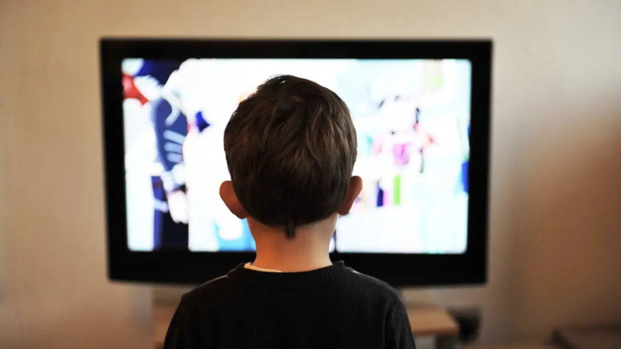 Un ni&ntilde;o frente a un televisor. / RR. SS.