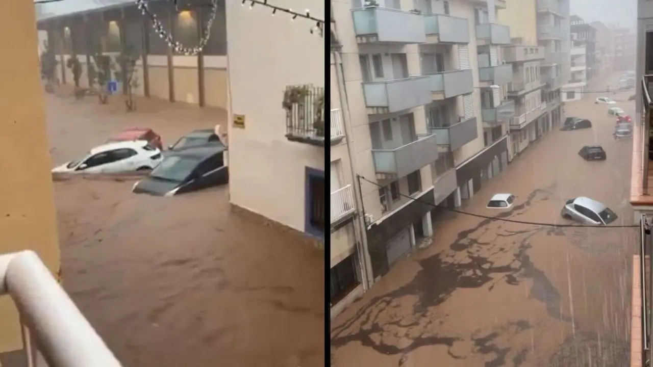 Fuertes lluvias de la dana Alice en Tarragona. / RR SS.