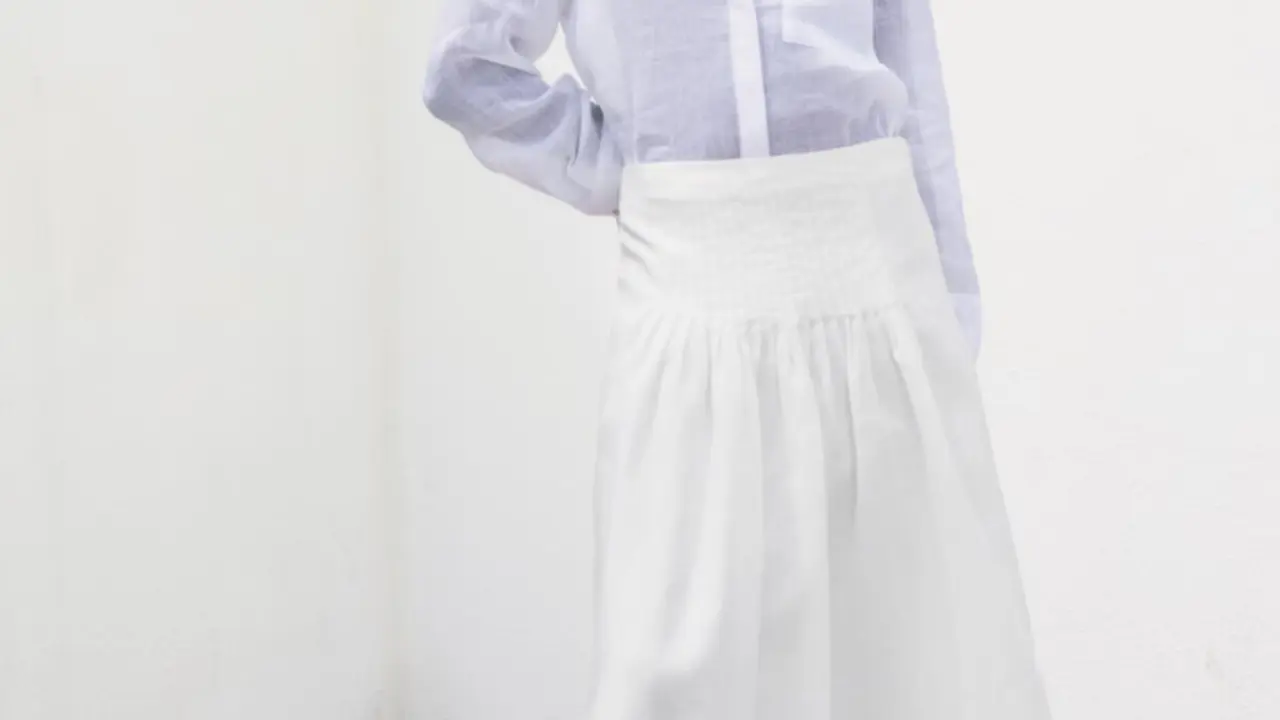 Falda midi blanca, Mango.com.