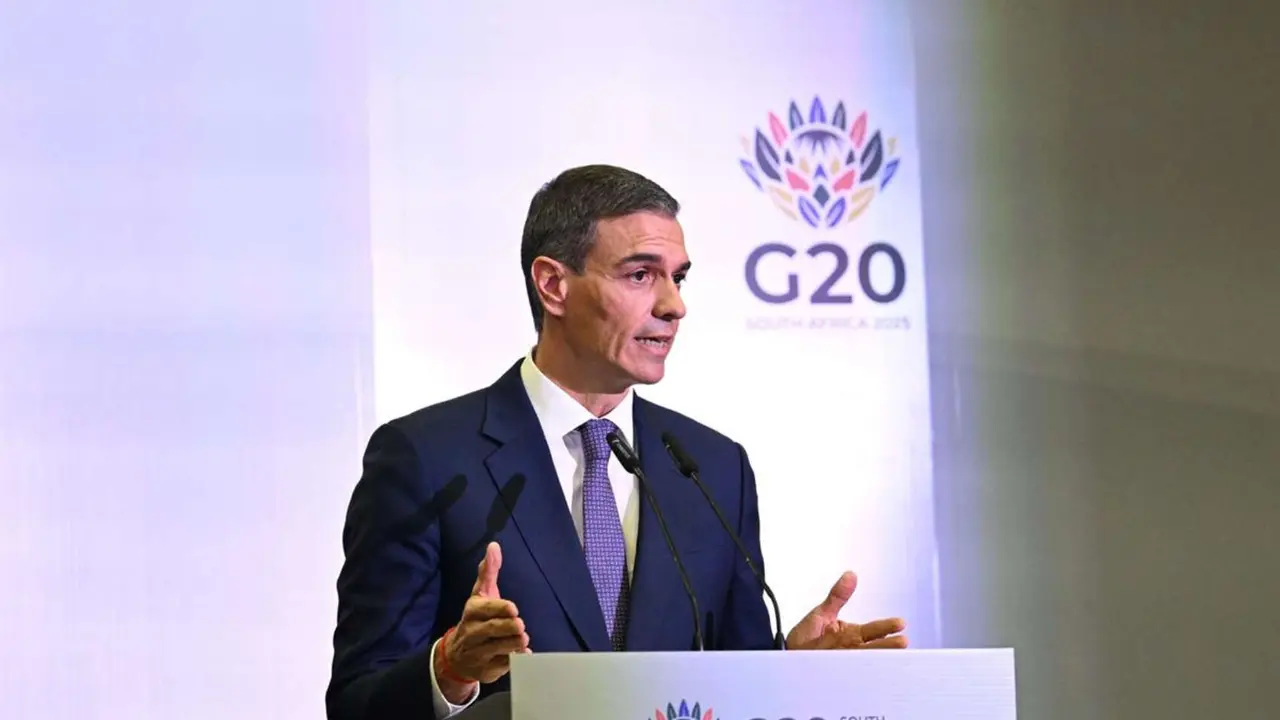 Pedro S&aacute;nchez, presidente del Gobierno en la cumbre del G-20 en Johannesburgo, Sud&aacute;frica. / La Moncloa