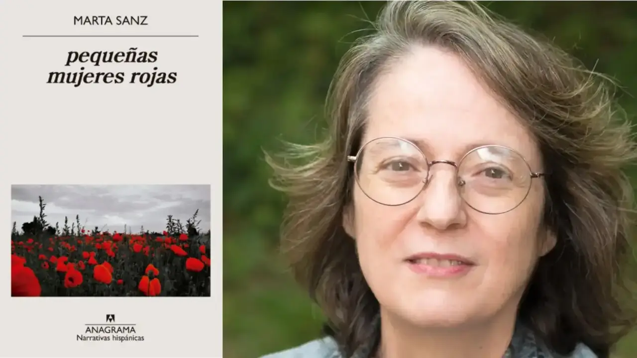 Marta Sanz y peque&ntilde;as mujeres rojas./ El Espa&ntilde;ol