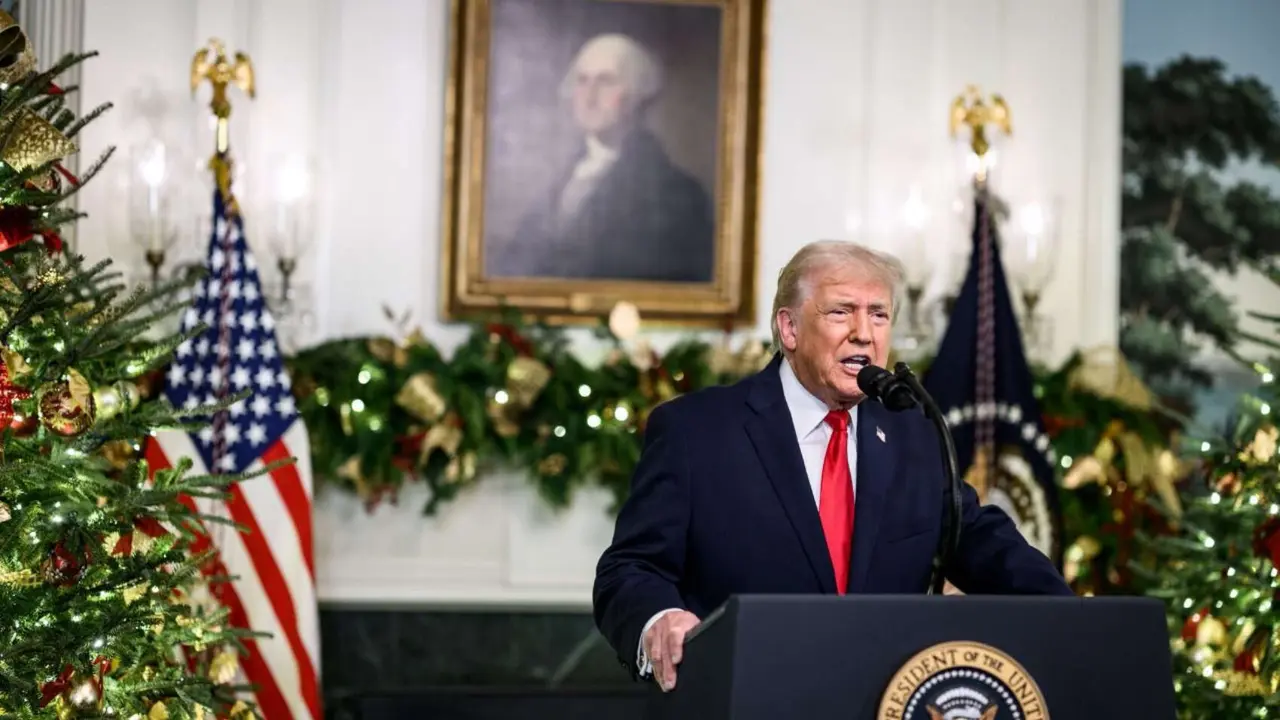 Donald Trump, presidente de EE UU en su discurso a la naci&oacute;n. / Casa Blanca