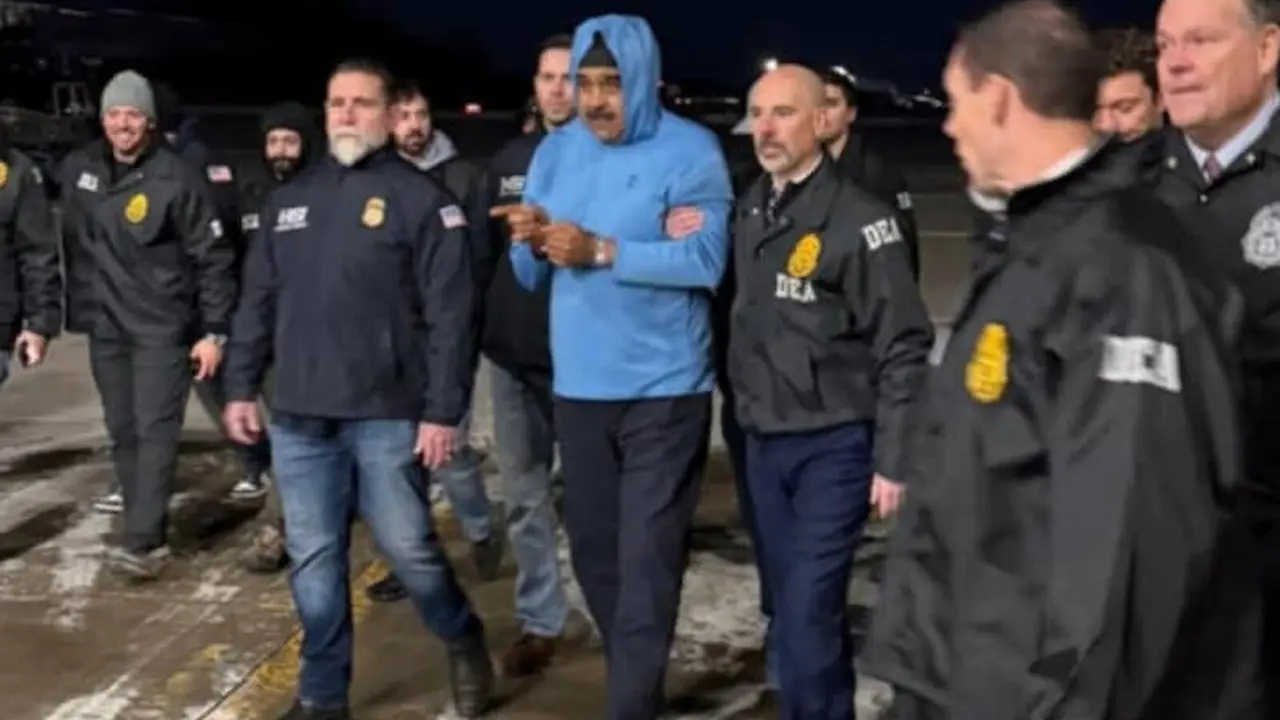 La llegada de Nicol&aacute;s Maduro a Nueva York, estuvo acompa&ntilde;ado de un gran despliegue de agentes de seguridad. / RR SS.