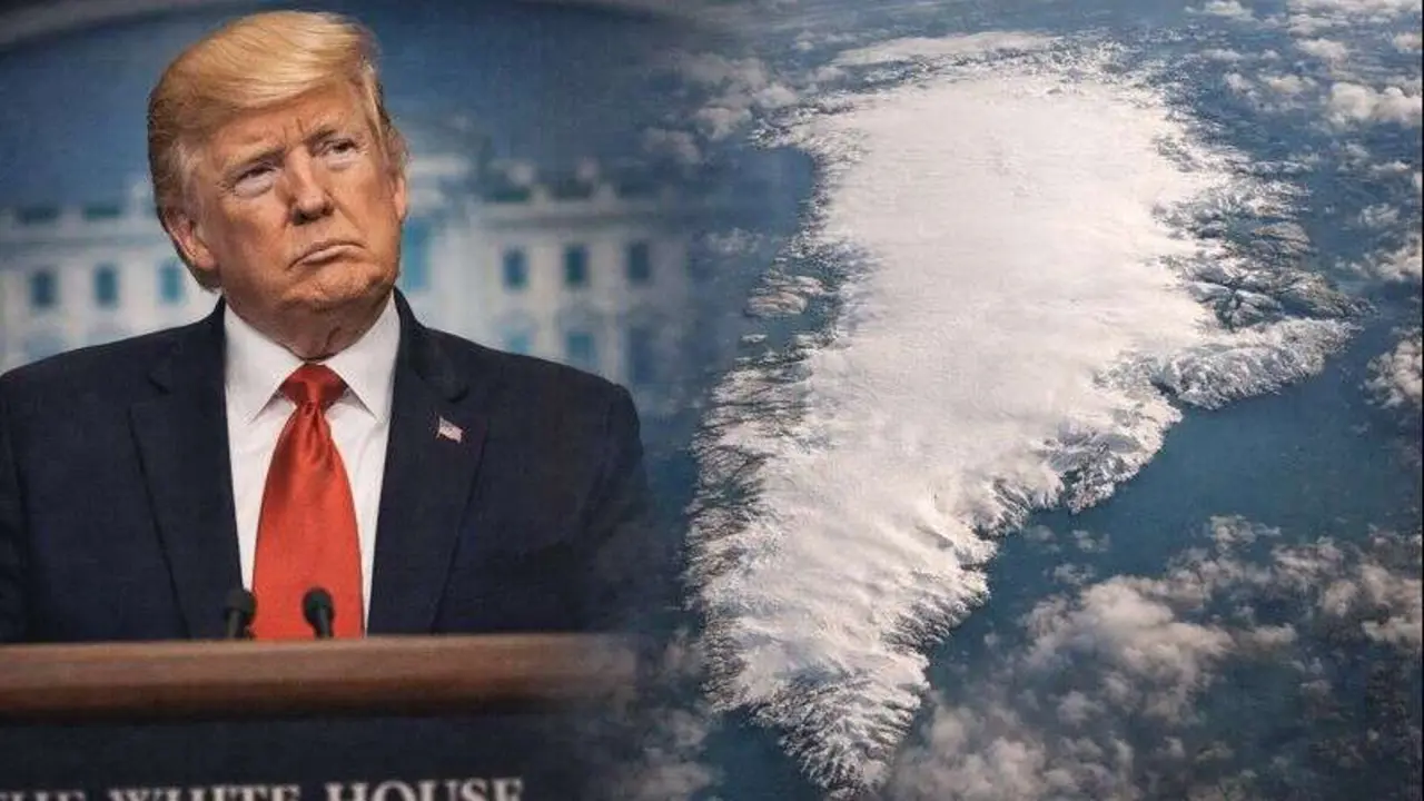 Donald Trump, presidente de EE UU, frente a Groenlandia. / Mundiario.