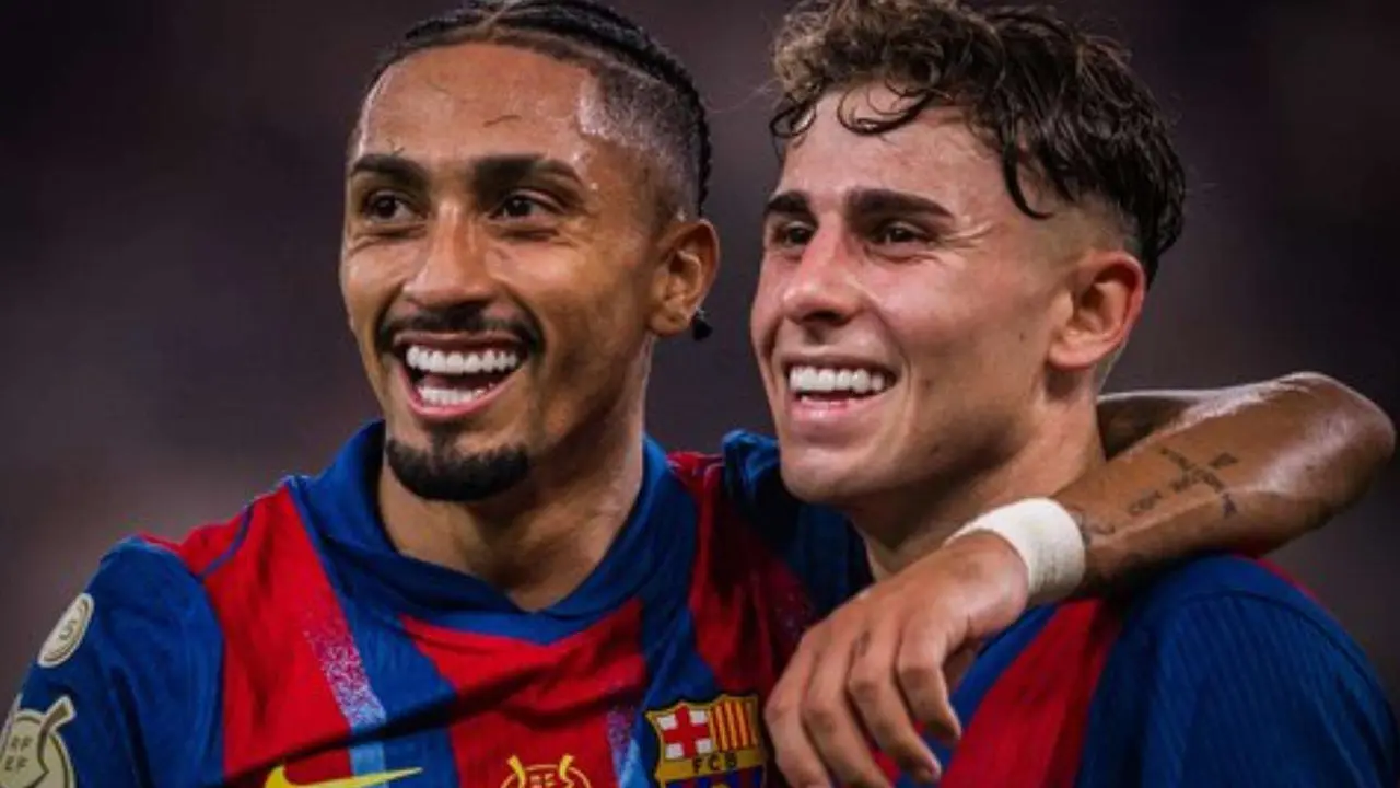 Raphinha y Ferm&iacute;n L&oacute;pez. /   @fcbarcelona