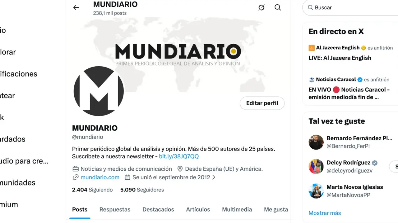 MUNDIARIO en X. / Mundiario