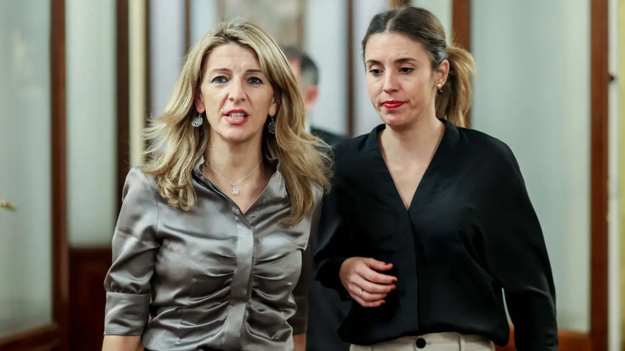 Yolanda D&iacute;az e Irene Montero. / RR. SS.