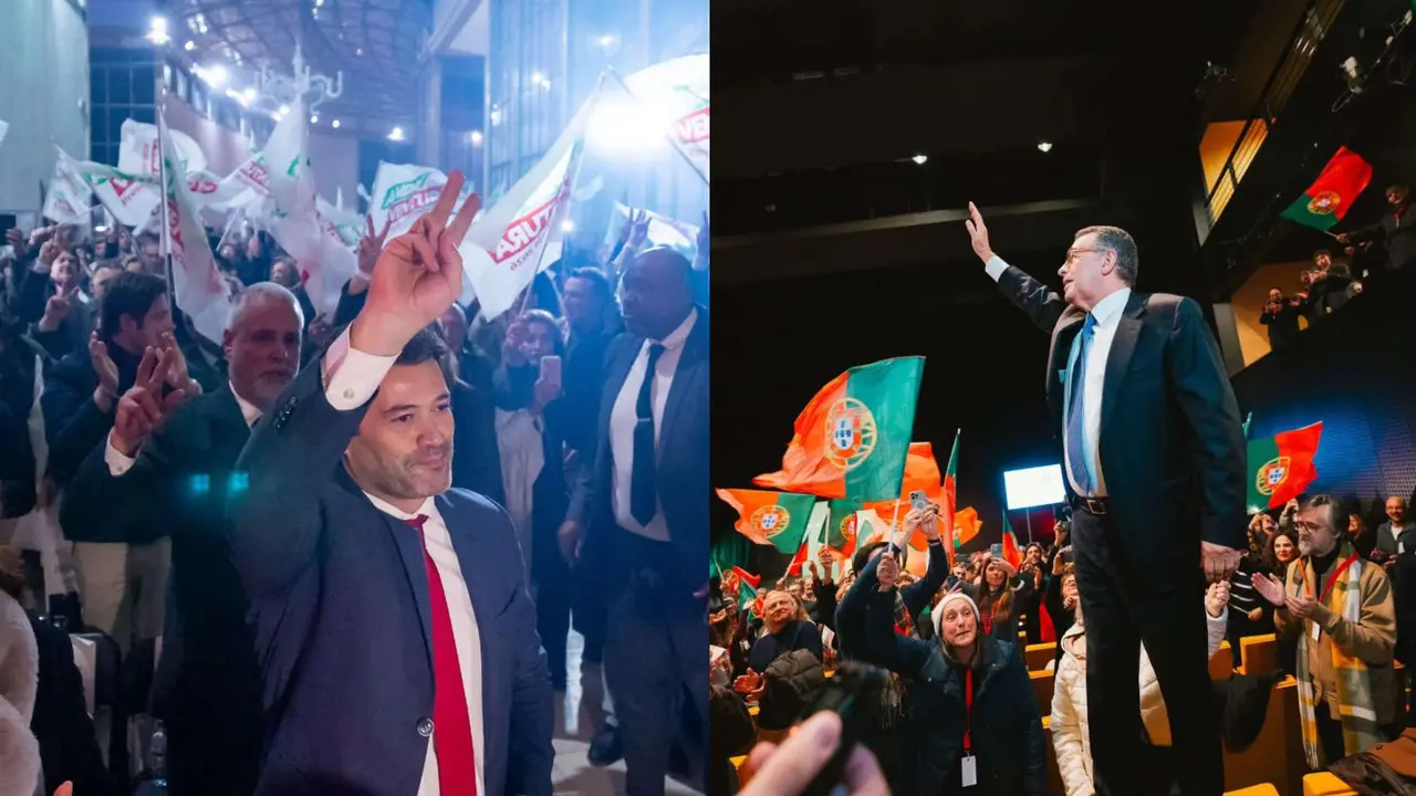 Andr&eacute; Ventura, l&iacute;der de Chega y Ant&oacute;nio Jos&eacute; Seguro, exl&iacute;der del Partido Socialista en Portugal. / Mundiario