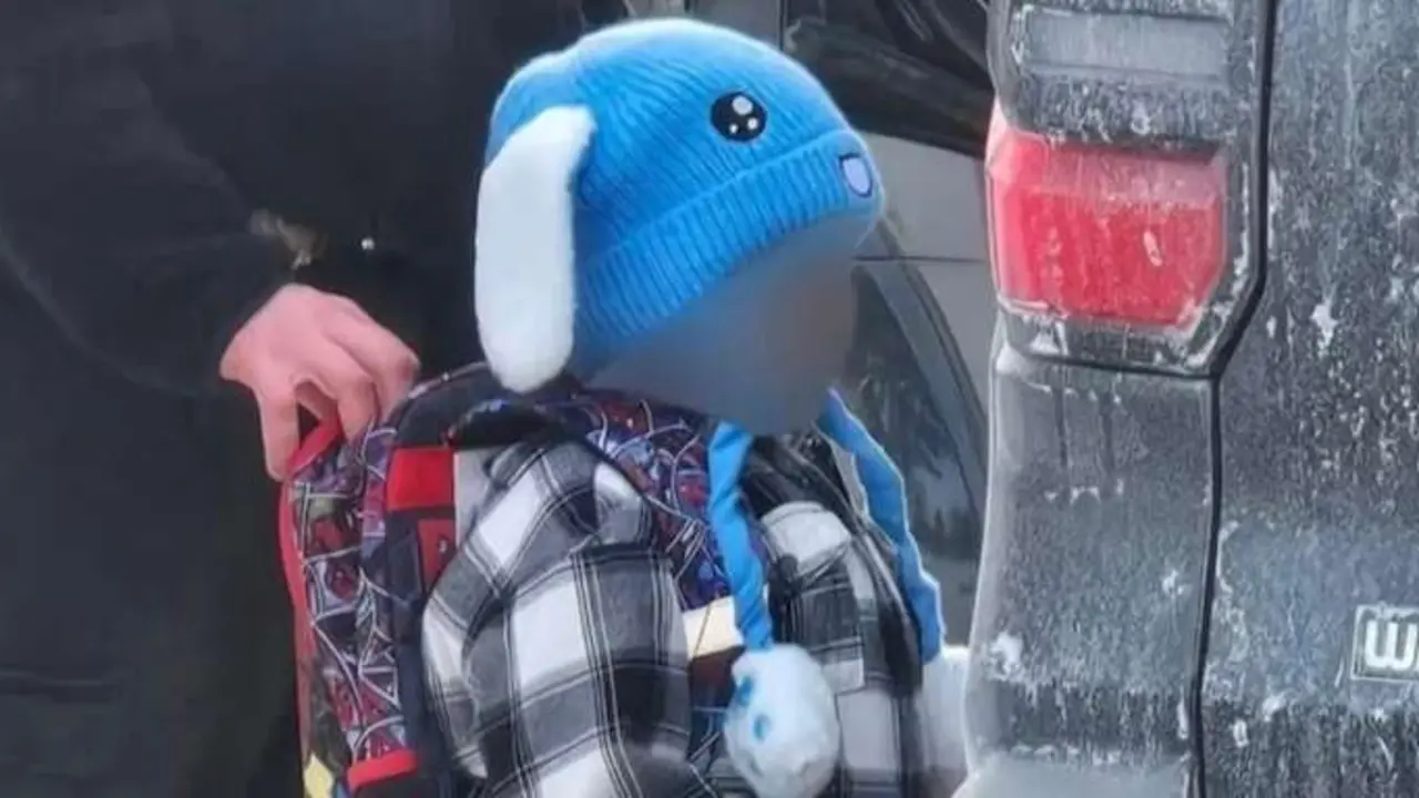 El ni&ntilde;o Liam Ramos apresado por un agente del ICE. : RR.SS..