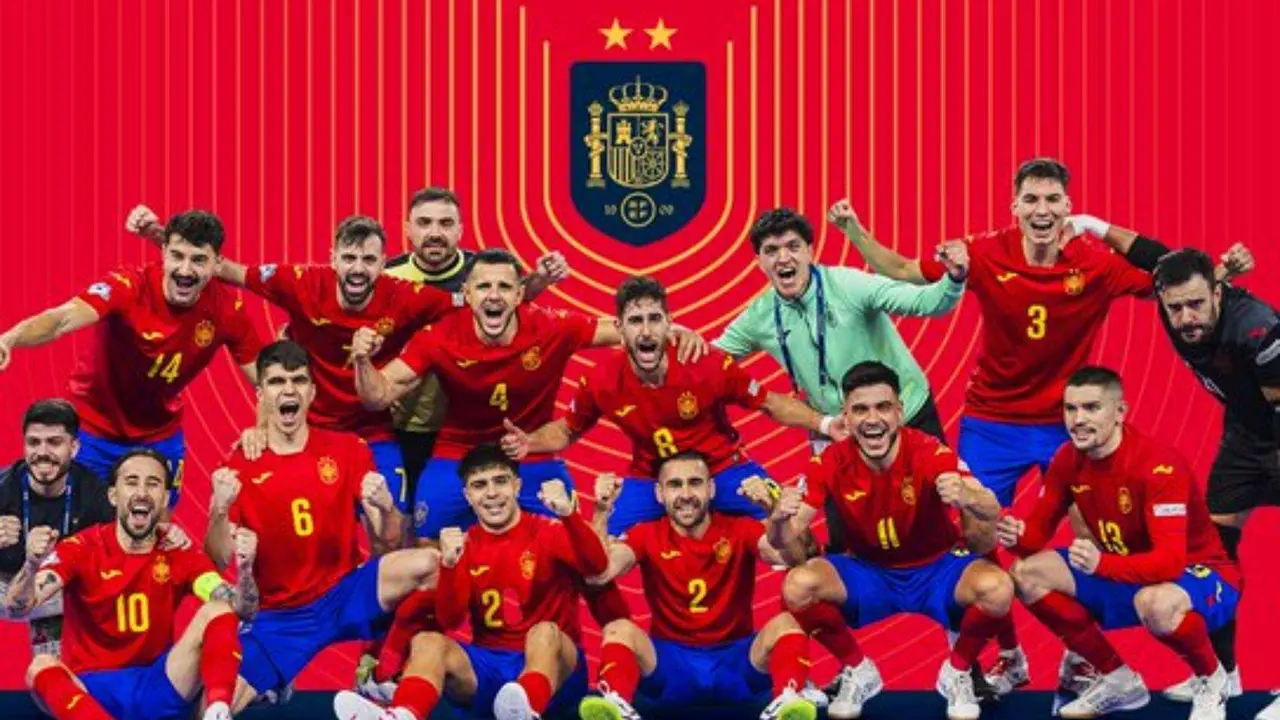 Selecci&oacute;n espa&ntilde;ola de f&uacute;tbol sala campeona de la Eurocopa 2026. /  @rfef