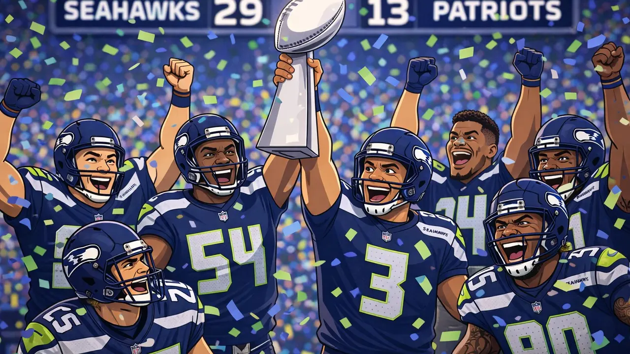 Celebraci&oacute;n de los Seattle Seahawks tras el marcador final en la Super Bowl. /  Mundiario.