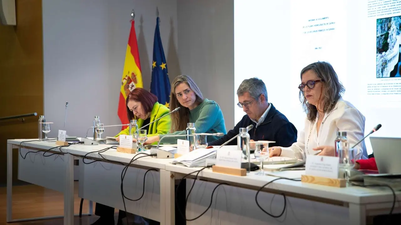 La vicepresidenta tercera y ministra para la Transici&oacute;n Ecol&oacute;gica, Sara Aagesen (centro). / @mitecogob.