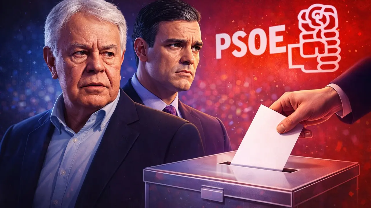Ilustración del voto en blanco de Felipe González ante el PSOE de Pedro Sánchez. / Mundiario