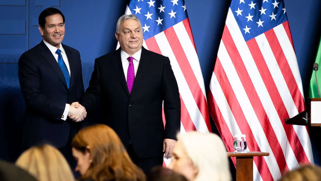 El secretario de Estado de EE UU, Marco Rubio, junto al primer ministro de Hungr&iacute;a, Viktor Orb&aacute;n. / Facebook