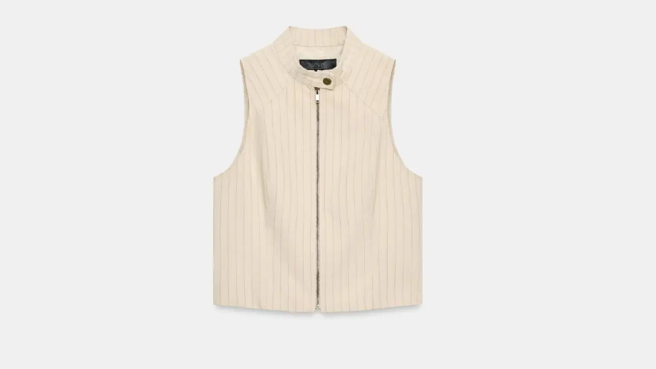 Chaleco rayas, Zara.com.