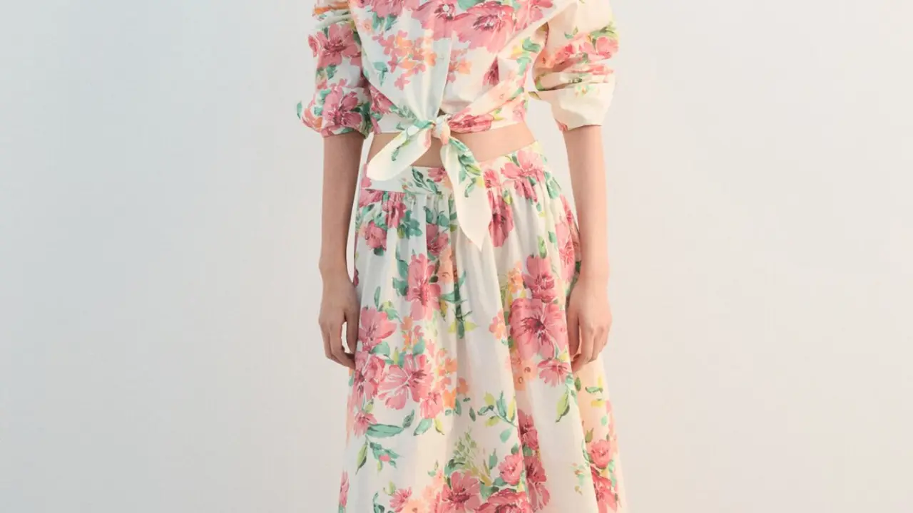 Falda flores, Mango.com.