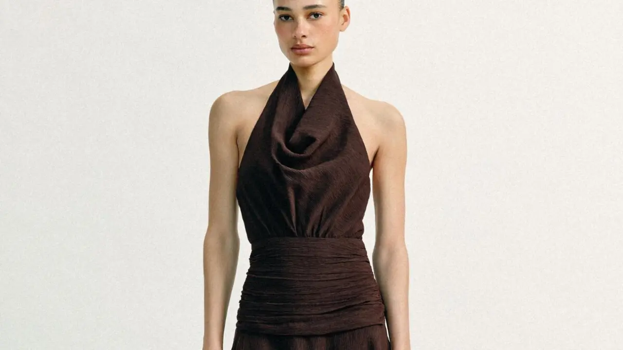 Vestido halter midi, Zara.com.