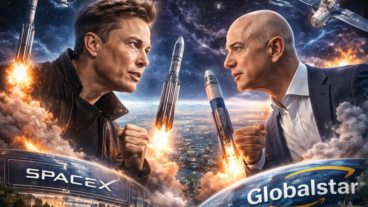Duelo espacial entre Elon Musk y Jeff Bezos. / Mundiario.