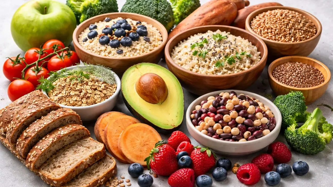 Alimentos saludables. / IA.