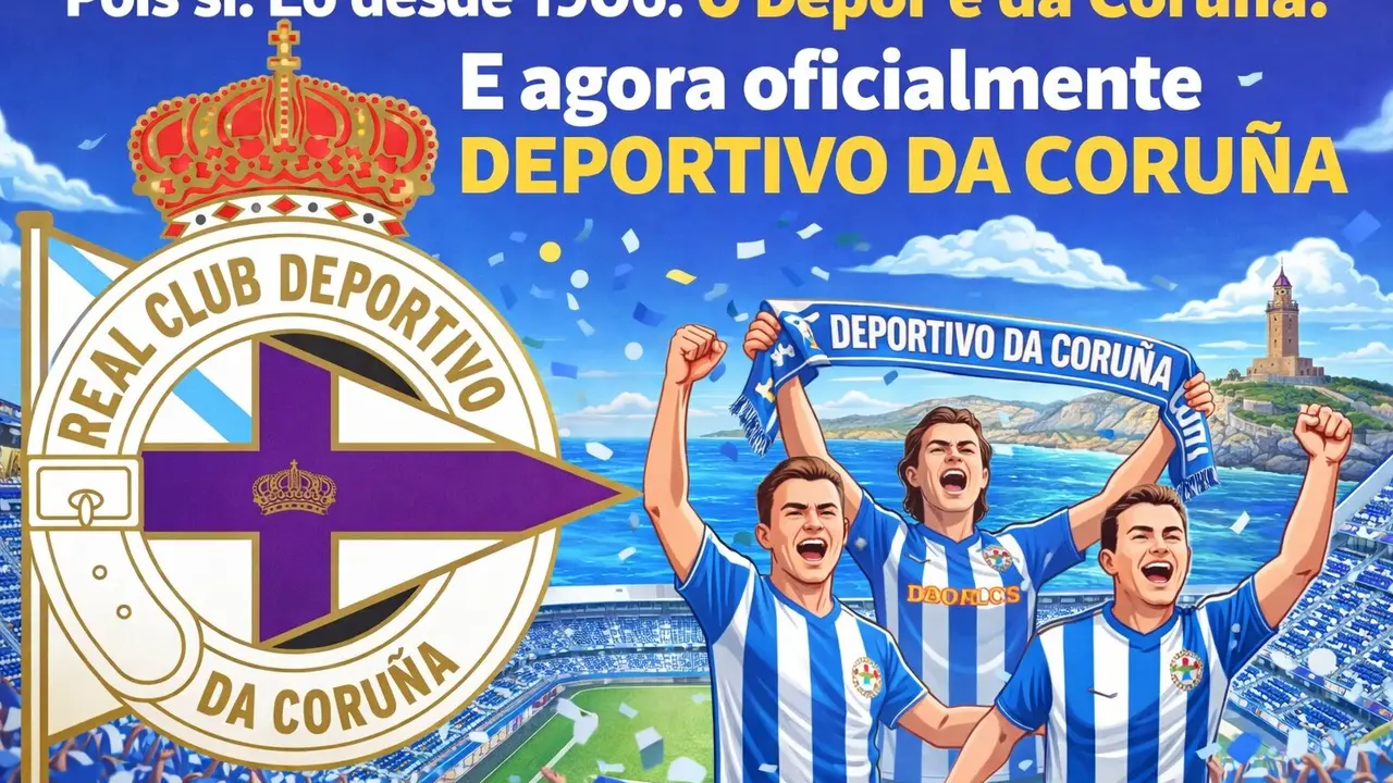 Ilustraci&oacute;n sobre el cambio del escudo del Deportivo de La Coru&ntilde;a. / Mundiario