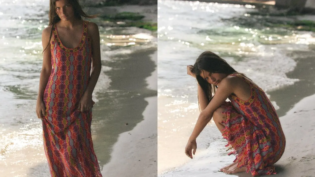 Vestido largo punto, Zara.com.