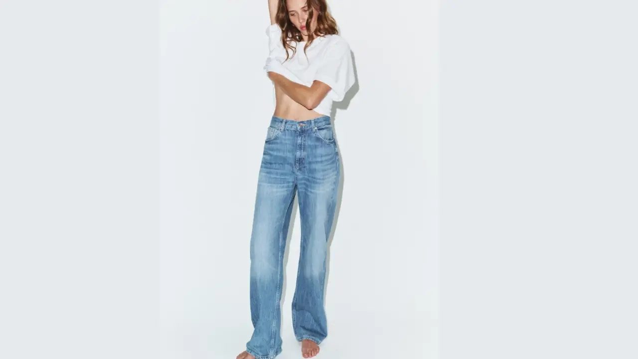 Jeans anchos, Zara.com.