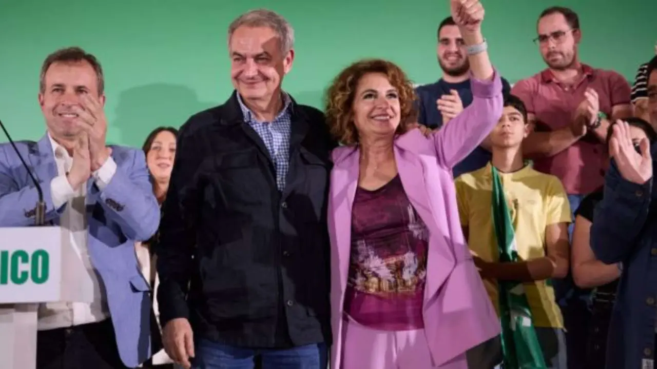 Jos&eacute; Luis Rodr&iacute;guez Zapatero, expresidente del Gobierno y Mar&iacute;a Jes&uacute;s Montero, l&iacute;der del PSOE en Andaluc&iacute;a. / PSOE