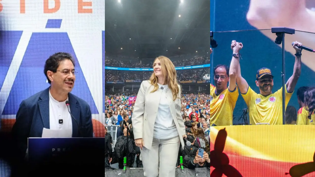 Iv&aacute;n Cepeda, Paloma Valencia y Abelardo de la Espriella, candidatos en Colombia. / Mundiario