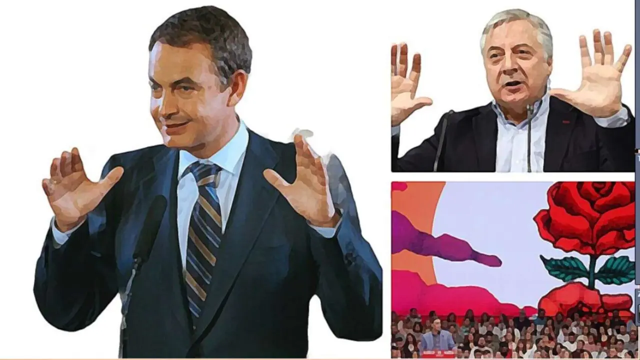 Los gestos de Zapatero y Jos&eacute; Blanco en actos del PSOE.