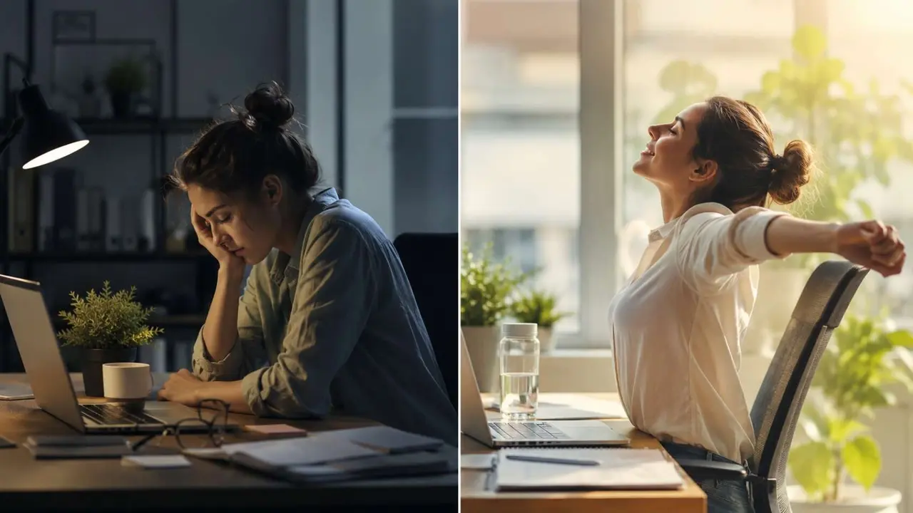 Antes y despu&eacute;s del trabajo. / IA.