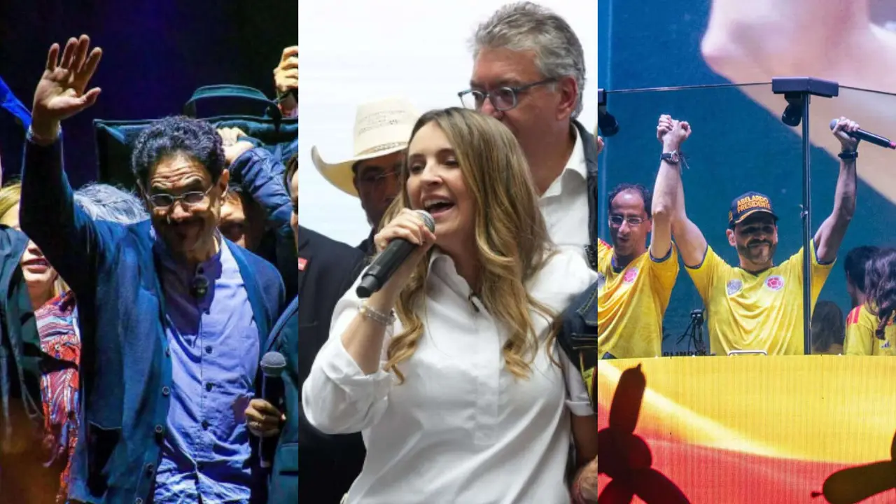 Iv&aacute;n Cepeda, Paloma Valencia y Abelardo de la Espriella, candidatos en Colombia. / Mundiario
