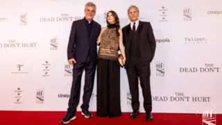 Danny Huston, Regina Sol&oacute;rzano y Viggo Mortensen en la presentaci&oacute;n de The dead don't hurt. / FICM