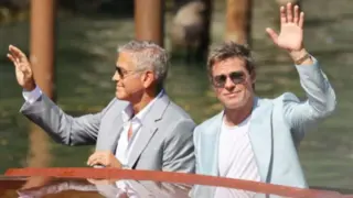 Brad Pitt y George Clooney en Venecia. / RRSS