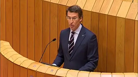 El presidente de la Xunta, durante una comparecencia en el Parlamento de Galicia.