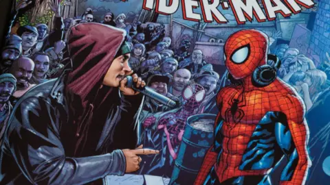 Slim Shady frente a Spiderman. / Twitter Eminem