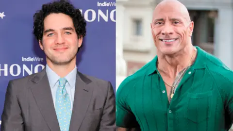 Benny Safdie y Dwayne Johnson. / RRSS