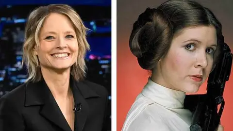 Jodie Foster y Carrie Fischer. / Composici&oacute;n