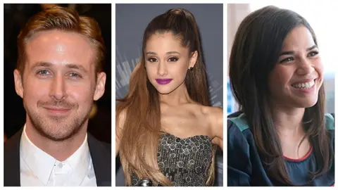 Ryan Gosling, Ariana Grande y America Ferrera. / Im&aacute;genes de IMDb