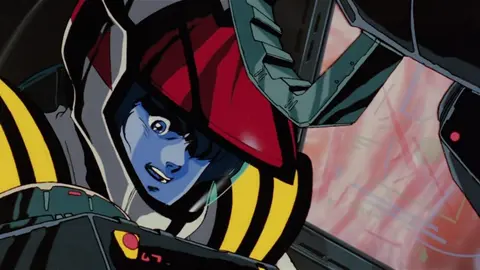 Hikaru durante una escena de Macross, la serie estrenada en 1984. / Productora