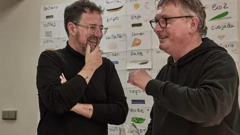 Paco Plaza y Andoni Luis Aduriz en el restaurante Mugaritz. / @fontefilms