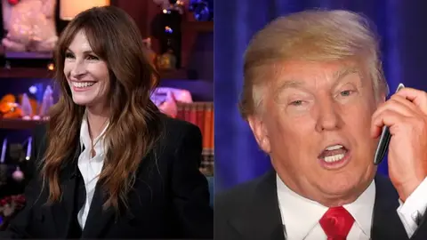 Julia Roberts y Donald Trump. / Im&aacute;genes de IMDb
