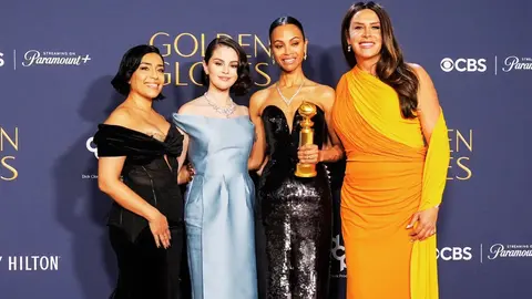 El elenco de Emilia P&eacute;rez: Adriana Paz, Selena Gomez, Zoe Salda&ntilde;a y Karla Sof&iacute;a Gasc&oacute;n. / RR SS.