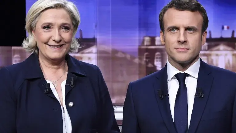 Marine Le Pen y Emmanuel Macron. / RRSS