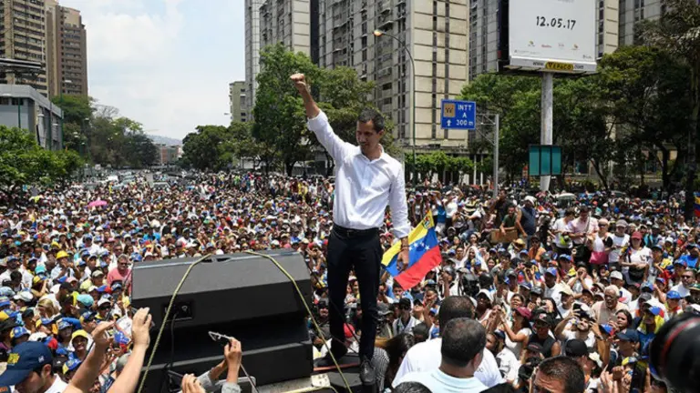 Juan Guaid&oacute;, en una manifestaci&oacute;n opositora. / RR SS.
